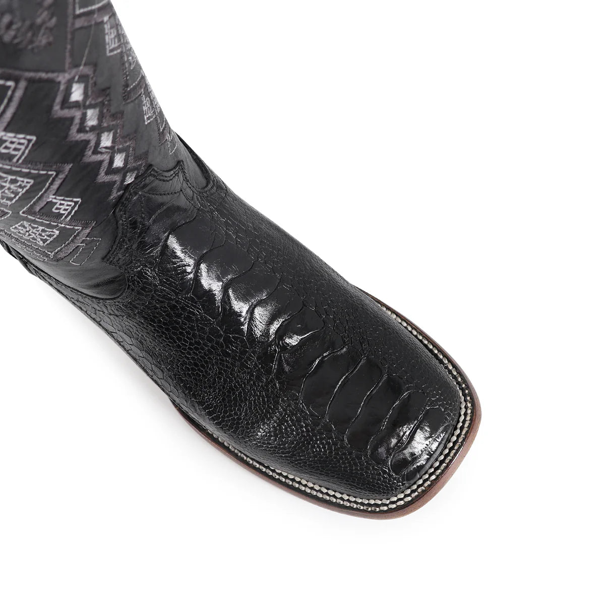 BOTA VAQUERA BULLDOG PATA DE AVESTRUZ NEGRO