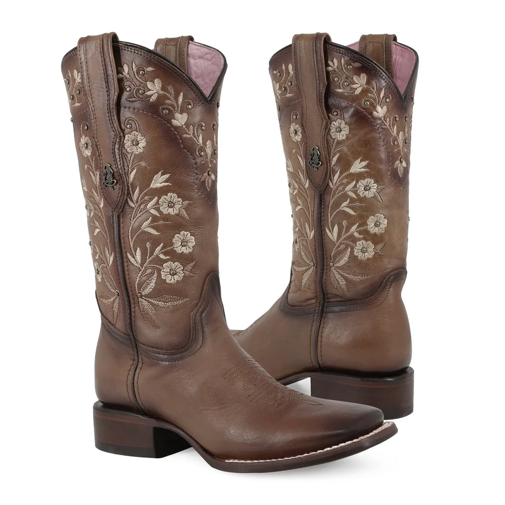 BOTA VAQUERA PARA DAMA DE PIEL MODELO ARMONÍA